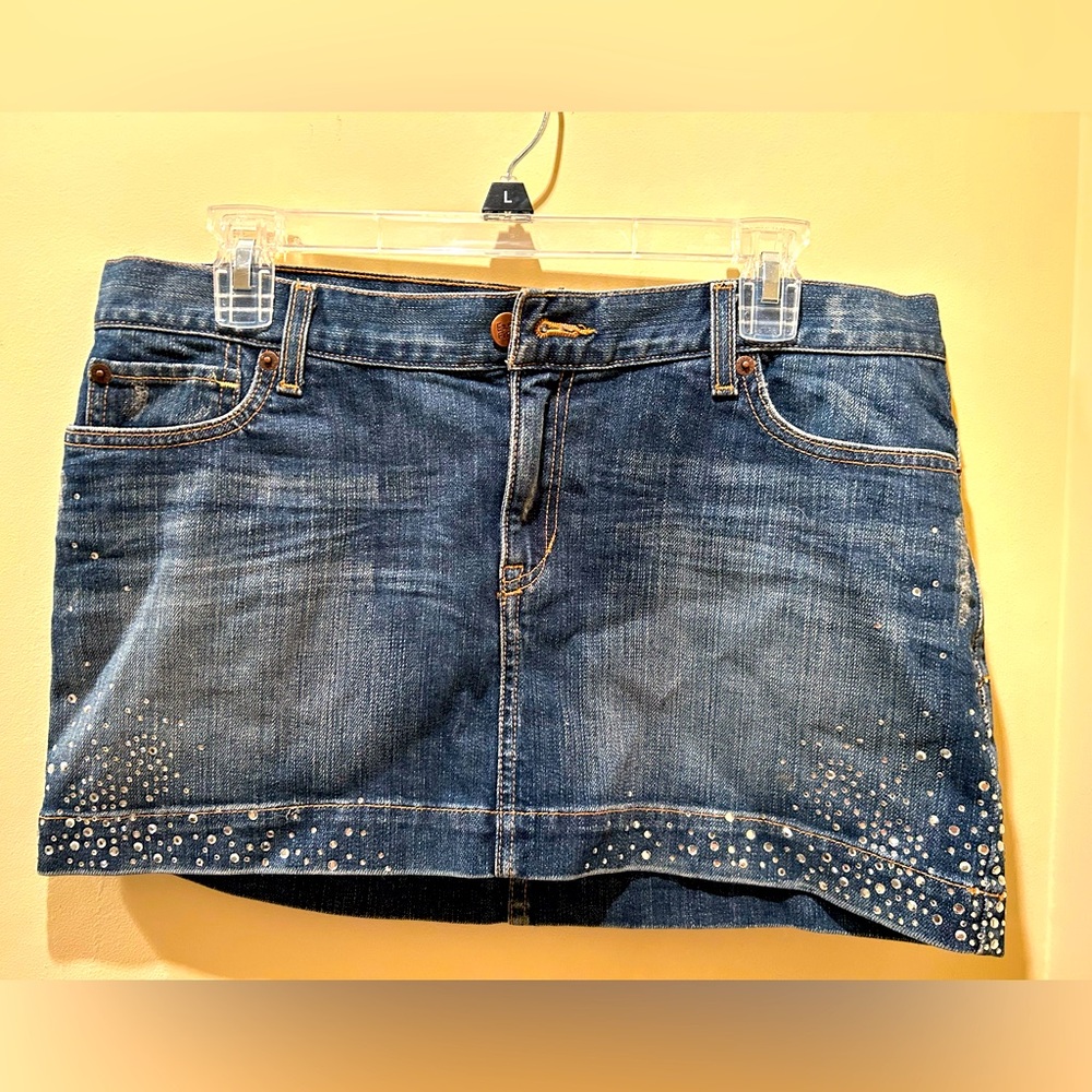 Abercrombie & Fitch Jean skirt with Swarovski Crystals! BNWT! Size 30